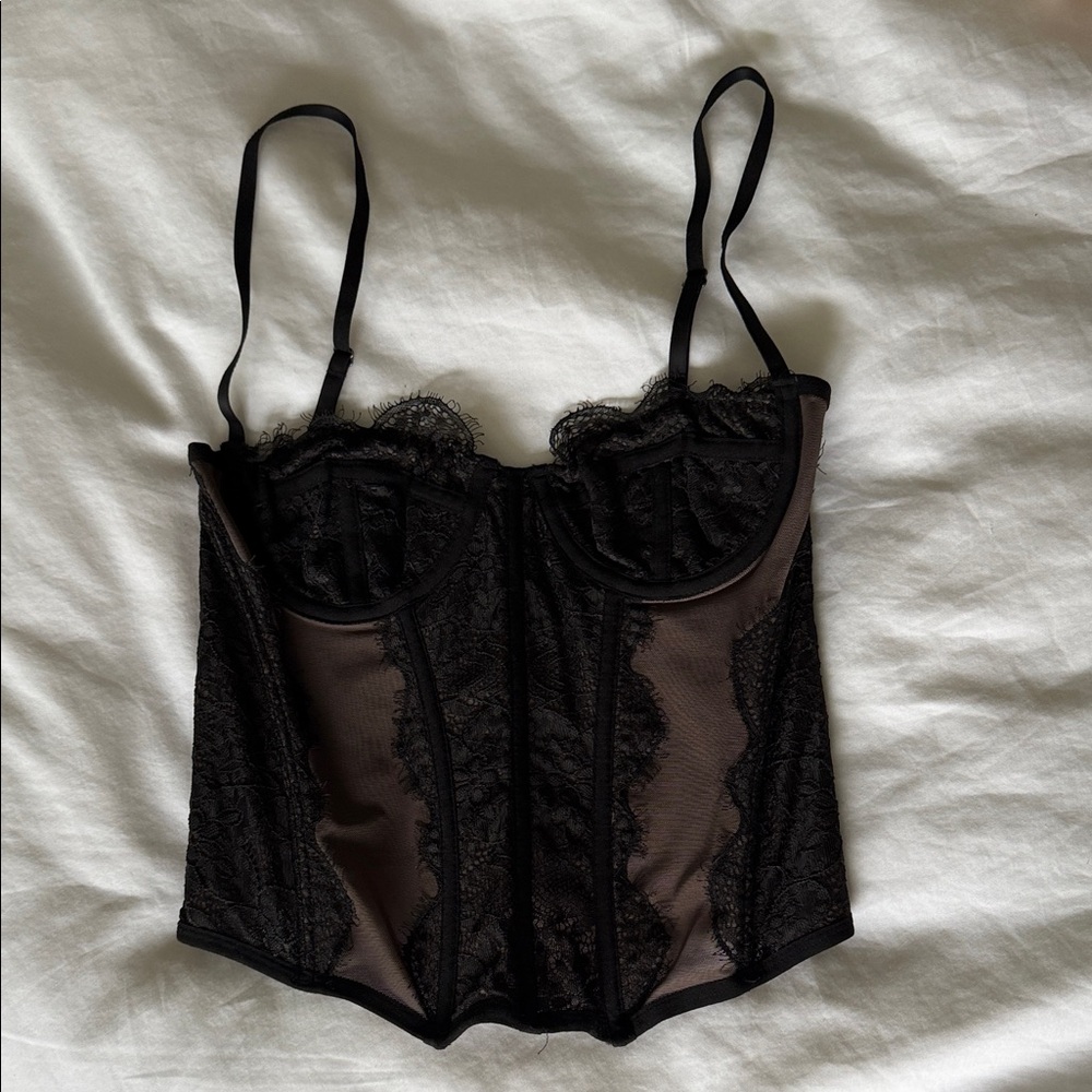 Urban Outfitters Black Lace Bustier